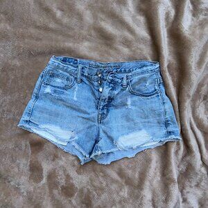 American Eagle Vintage HI-Rise Distressed Denim Shorts-- Size 4